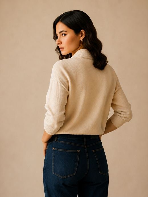 Jeans mom fit, vista de espalda